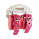 Яркие наручники из искусственной лаковой кожи розового цвета