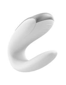 Белый вибромассажёр для пар Satisfyer Double Fun