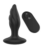 Черная анальная вибропробка Angelina Remote Rotating Plug - 14 см. фото в интим магазине Love Boat