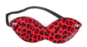 
Красная маска на резиночке с леопардовыми пятнышками фото в интим магазине Love Boat