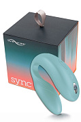 Голубой вибромассажер для пар We-Vibe Sync Aqua на радиоуправлении фото в интернет магазине Love Boat