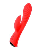 Красный перезаряжаемый вибратор-кролик - 19,1 см. фото в интим магазине Love Boat