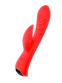 Красный перезаряжаемый вибратор-кролик - 19,1 см. фото в интим магазине Love Boat