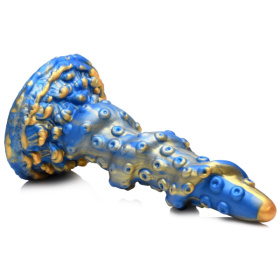 Голубой фантазийный фаллоимитатор Lord Kraken Tentacled Silicone Dildo - 21 см.