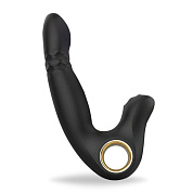 Черный вибромассажер Shake Ring - 16,8 см. фото в секс шопе Love Boat