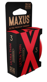 Ультратонкие презервативы в железном кейсе MAXUS Ultra Thin - 3 шт.