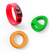 Набор из 3 разноцветных эрекционных колец Kit Neon Ring фото в интим магазине Love Boat