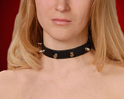 
Узкий чёрный ошейник с шипами фото в интим магазине Love Boat