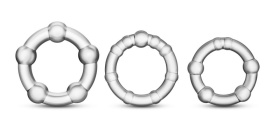 Набор из 3 прозрачных эрекционных колец Stay Hard Beaded Cockrings фото в интим магазине Love Boat