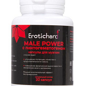 Капсулы для мужчин Erotichard male power с пантогематогеном - 20 капсул (0,370 гр.)