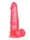 Розовый гелевый дилдо на присоске - 20 см.