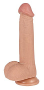 Телесный реалистичный фаллоимитатор REAL с трусиками для страпона - 23 см. фото в интим магазине Love Boat