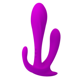 Лиловый силиконовый тройной стимулятор Edgar фото в интим магазине Love Boat