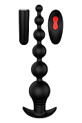 Черный анальный вибромассажер REMOTE GRADUATING BEADS - 20,7 см. фото в интим магазине Love Boat