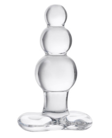 Прозрачная анальная втулка-ёлочка из стекла - 10,5 см. фото в интим магазине Love Boat