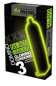 Презервативы DOMINO Neon Green со светящимся в темноте кончиком - 3 шт. фото в интим магазине Love Boat