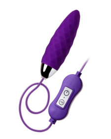 Фиолетовое узенькое виброяйцо с пультом управления A-Toys Cony, работающее от USB фото в интим магазине Love Boat
