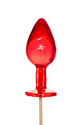 Красный леденец в форме анальной пробки со вкусом виски - 29 гр. фото в интим магазине Love Boat