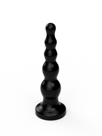 Чёрная анальная ёлочка с ограничительным основанием - 15,5 см.
