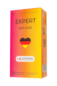 Презервативы EXPERT Hot Love с разогревающим эффектом - 12 шт.(+3 в подарок) фото в интим магазине Love Boat