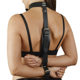 
Черная кожаная фиксация рук за спиной  Новичок  фото в интим магазине Love Boat