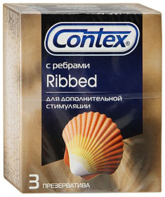 Презервативы с рёбрышками CONTEX Ribbed - 3 шт. фото в интим магазине Love Boat