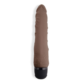 Коричневый вибромассажер 7  Realistic Vibrator - 20 см.