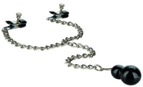 
Зажимы для сосков с серебристой цепочкой и утяжелителем Weighted Dual Tier Nipple Clamps фото в интим магазине Love Boat