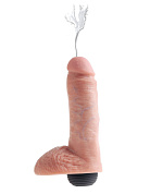 Реалистичный фаллоимитатор с эффектом семяизвержения Squirting Cock with Balls - 20,3 см. фото в интим магазине Love Boat