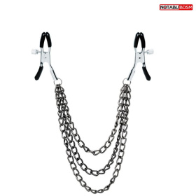 
Оригинальные зажимы на соски с тройной короткой цепочкой фото в интим магазине Love Boat