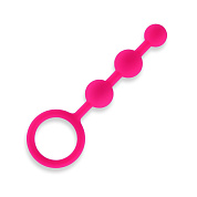 Розовые силиконовые анальные бусы Silicone Anal Beads - 14 см. фото в интим магазине Love Boat