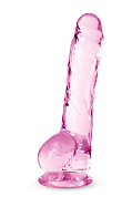 Розовый фаллоимитатор 8 Inch Crystalline Dildo - 19,5 см. фото в интим магазине Love Boat