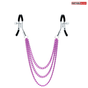 
Оригинальные зажимы на соски с тройной розовой цепочкой фото в интим магазине Love Boat