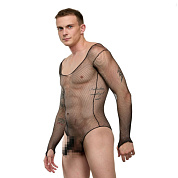 Мужское боди-сетка с длинным рукавом фото в интим магазине Love Boat