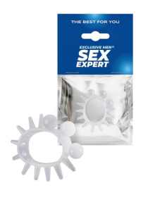 Эластичное эрекционное кольцо с шариками и лучами фото в интим магазине Love Boat