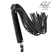 
Черная кожаная плеть-флоггер - 84 см. фото в интим магазине Love Boat