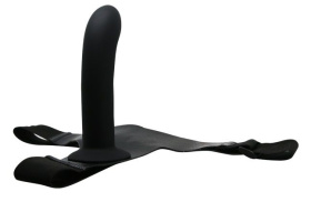 Страпон на эластичных ремнях Ultra Harness Karin Dildo - 16,8 см. фото в интим магазине Love Boat
