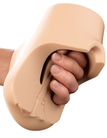 Телесный мастурбатор с вибрацией Double Pounder Vibrating Squeeze Stroker