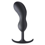 Черный массажер простаты с утяжелителями Premium Silicone Weighted Prostate Plug XL - 20,8 см. фото в интим магазине Love Boat