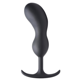 Черный массажер простаты с утяжелителями Premium Silicone Weighted Prostate Plug XL - 20,8 см. фото в интим магазине Love Boat