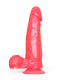 Розовый гелевый дилдо на присоске - 20 см.