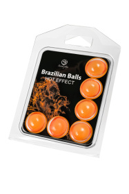 Набор из 6 шариков с массажным маслом Brazilian Balls с разогревающим эффектом