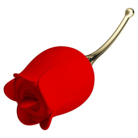 Красный клиторальный вибромассажёр Rose Lover фото в интим магазине Love Boat