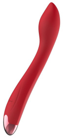 Красный изогнутый вибратор для массажа точки G - 23 см. фото в секс шопе Love Boat