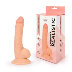 Реалистичный телесный фаллоимитатор Erowoman - 19,5 см. фото в интим магазине Love Boat