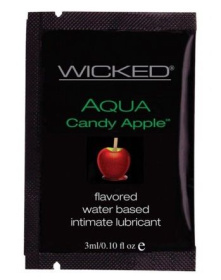 Лубрикант с ароматом сахарного яблока Wicked Aqua Candy Apple - 3 мл. фото в интим магазине Love Boat