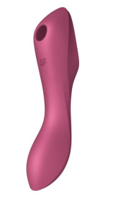 Малиновый вакуум-волновой вибростимулятор Satisfyer Curvy Trinity 3 фото в интим магазине Love Boat