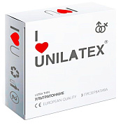 Ультратонкие презервативы Unilatex Ultra Thin - 3 шт. фото в интим магазине Love Boat