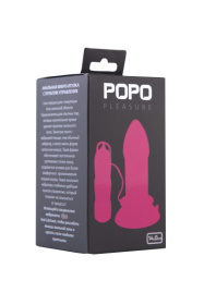 Розовая вибровтулка на присоске POPO Pleasure - 14 см. фото в интим магазине Love Boat