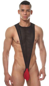 Оригинальное мужское боди с контрастной вставкой фото в интим магазине Love Boat